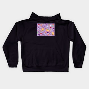 Halloween Treats on Purple Kids Hoodie